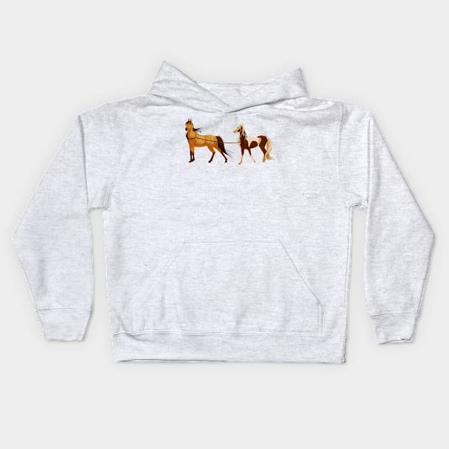 Spirit Stallion of the Cimarron Spirit and Rain Rope Kids Hoodie by Tuihoof